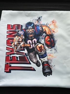 Cartoon Football Player Graph Throw Pillowcase - Red, Blue, White